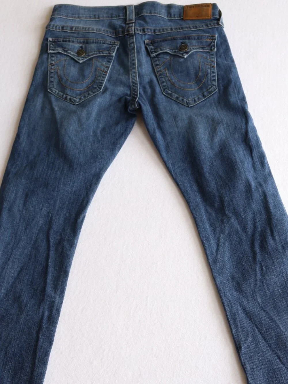 True Religion Ricky Relaxed Straight Jeans Mens 34x32 Flap Pocket Y2K
